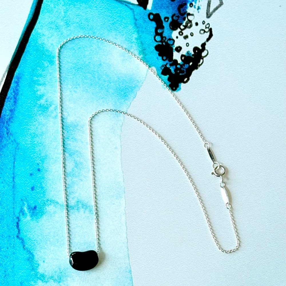 Authentic Tiffany & Co SS & Jade Necklace